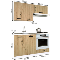 Bucatarie Samanta Exclusive 3 1.4m (White/Artisan Oak) Thumb
