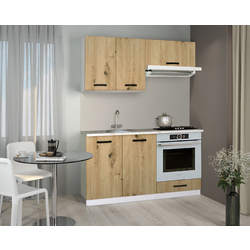 Bucatarie Samanta Exclusive 3 1.4m (White/Artisan Oak)