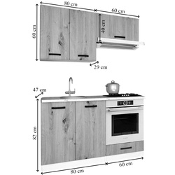 Bucatarie Samanta Exclusive 3 1.4m (White/White Craft Oak) Thumb