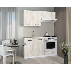 Кухня Samanta Exclusive 3 1.4m (White/White Craft Oak)