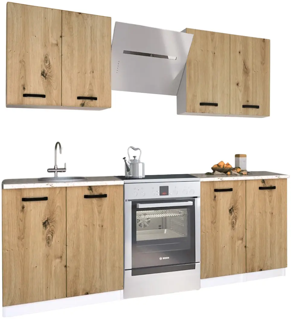 Bucatarie Samanta Exclusive 3 1.6m (White/Artisan Oak)