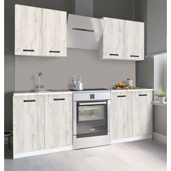 Bucatarie Samanta Exclusive 3 1.6m (White/White Craft Oak)