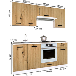 Bucatarie Samanta Exclusive 3 1.8m (White/Artisan Oak) Thumb