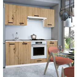 Bucatarie Samanta Exclusive 3 1.8m (White/Artisan Oak)