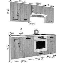 Bucatarie Samanta Exclusive 3 1.8m (White/White Craft Oak) Thumb