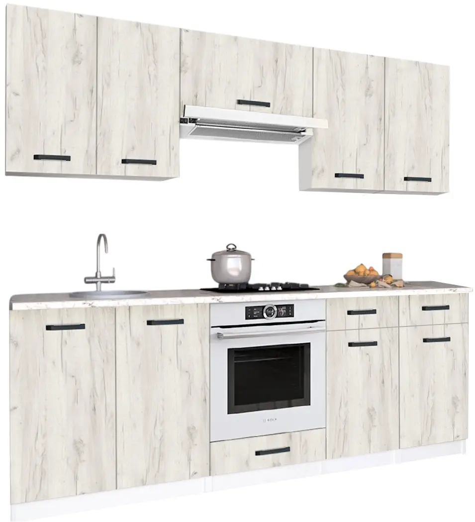 Кухня Samanta Exclusive 3 2.2m (White/White Craft Oak)
