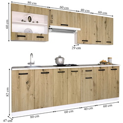 Bucatarie Samanta Exclusive 3 2.4m (White/Artisan Oak) Thumb