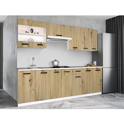 Bucatarie Samanta Exclusive 3 2.4m (White/Artisan Oak)