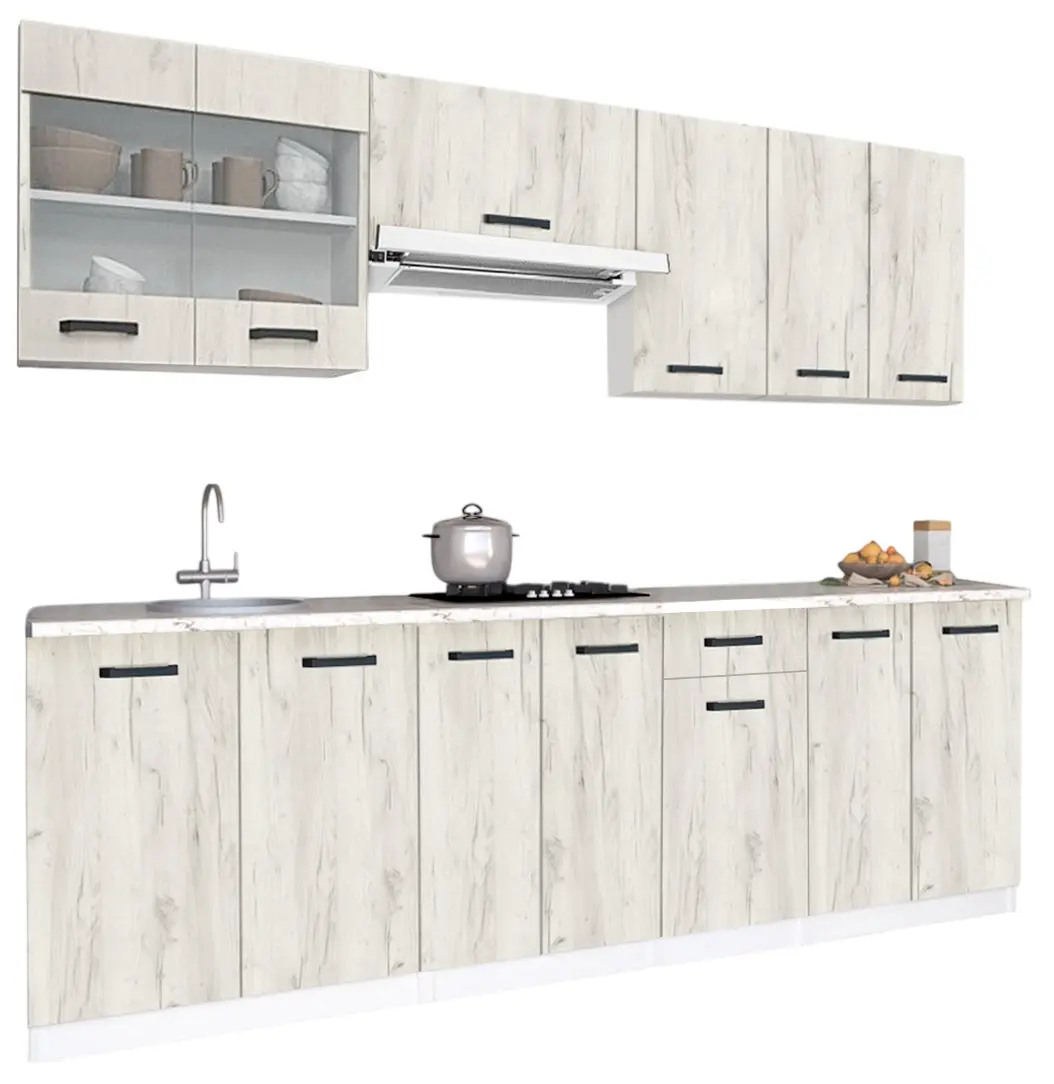 Кухня Samanta Exclusive 3 2.4m (White/White Craft Oak)