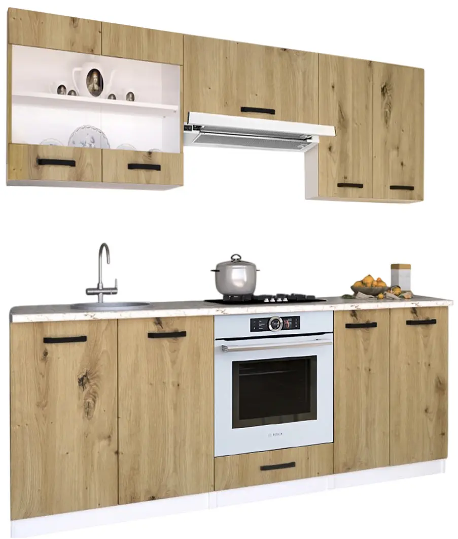 Bucatarie Samanta Exclusive 3 2m (White/Artisan Oak)