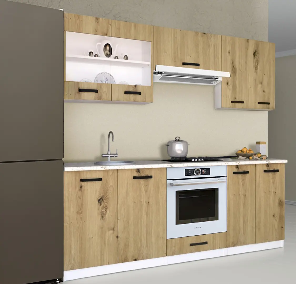 Bucatarie Samanta Exclusive 3 2m (White/Artisan Oak)