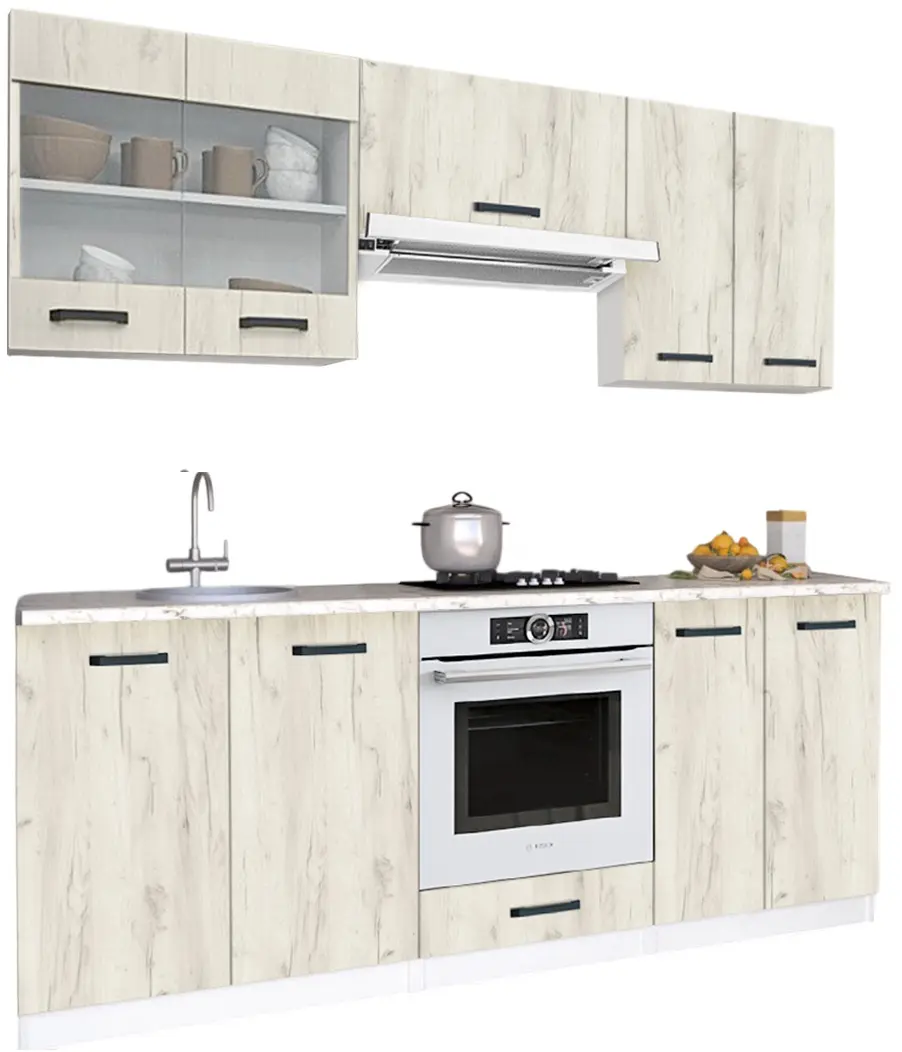Кухня Samanta Exclusive 3 2m (White/White Craft Oak)
