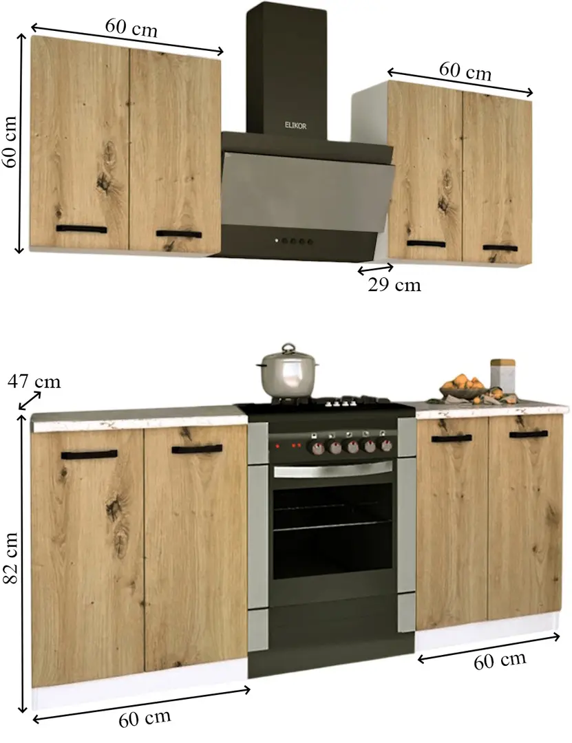 Bucatarie Samanta Exclusive 4 1.2m (White/Artisan Oak)