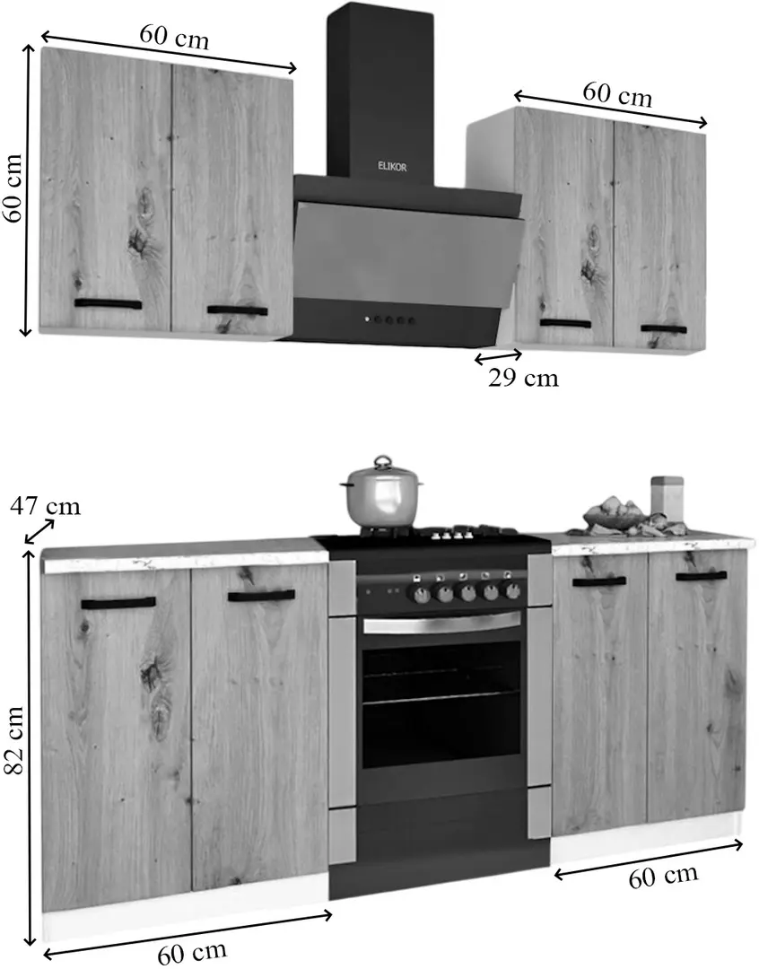 Кухня Samanta Exclusive 4 1.2m (White/White Craft Oak)