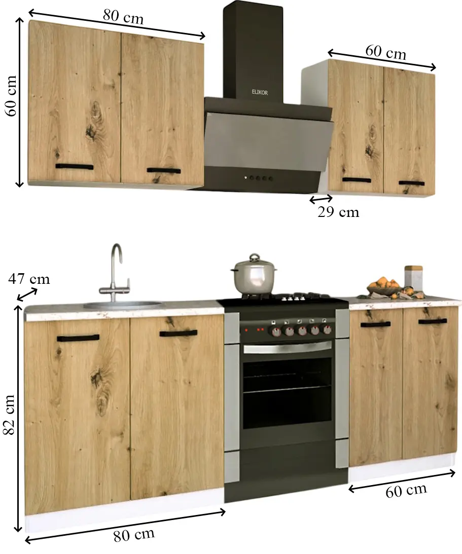 Bucatarie Samanta Exclusive 4 1.4m (White/Artisan Oak)