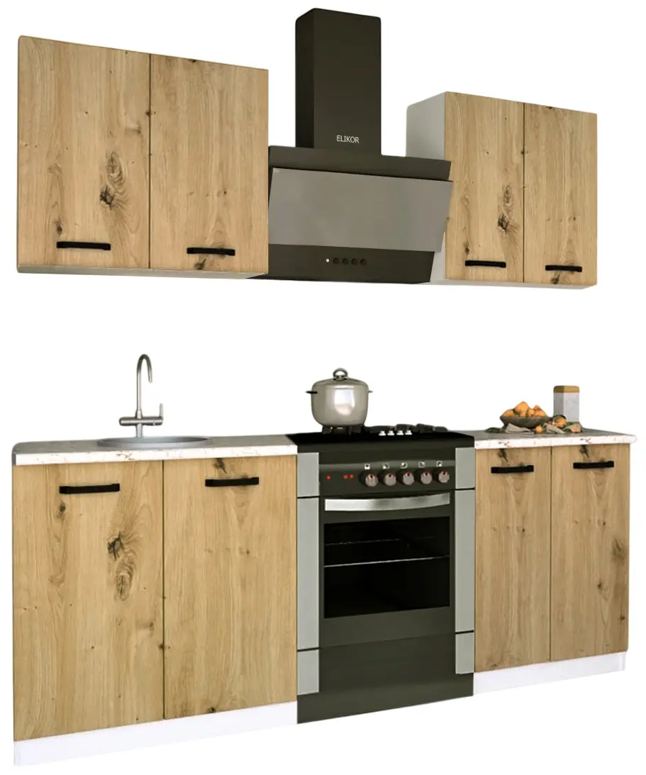 Bucatarie Samanta Exclusive 4 1.4m (White/Artisan Oak)