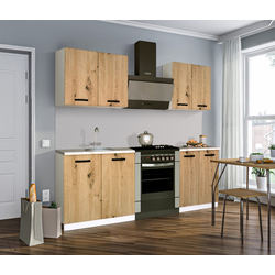 Bucatarie Samanta Exclusive 4 1.4m (White/Artisan Oak)