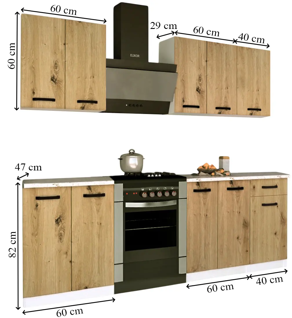 Bucatarie Samanta Exclusive 4 1.6m (White/Artisan Oak)