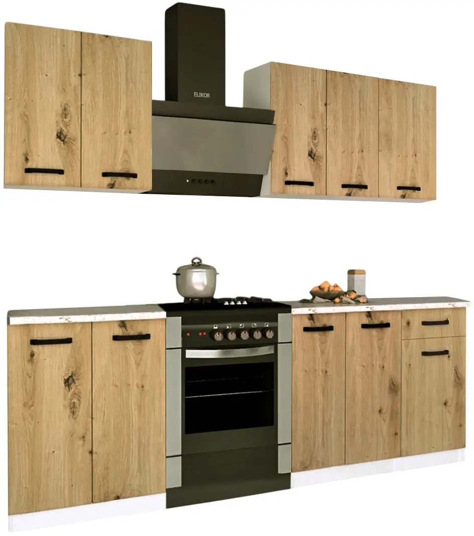 Bucatarie Samanta Exclusive 4 1.6m (White/Artisan Oak)