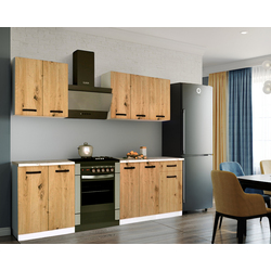 Bucatarie Samanta Exclusive 4 1.6m (White/Artisan Oak)