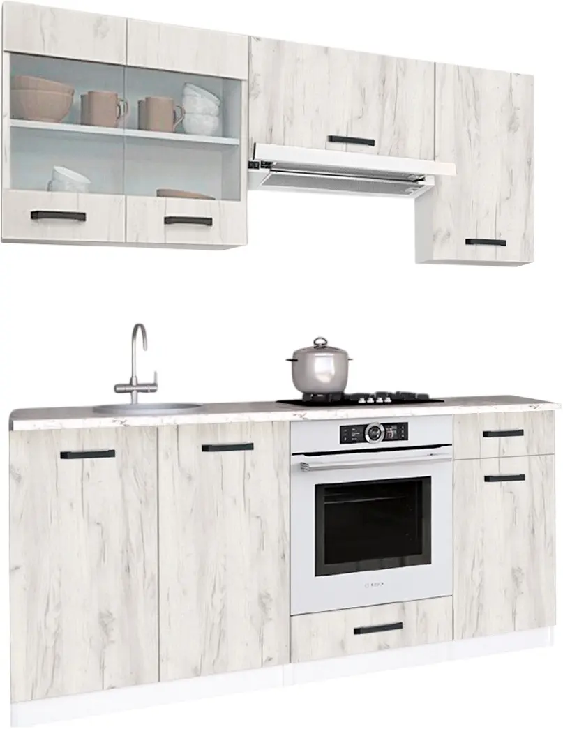 Кухня Samanta Exclusive 4 1.8m (White/White Craft Oak)