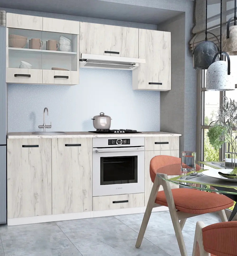 Кухня Samanta Exclusive 4 1.8m (White/White Craft Oak)