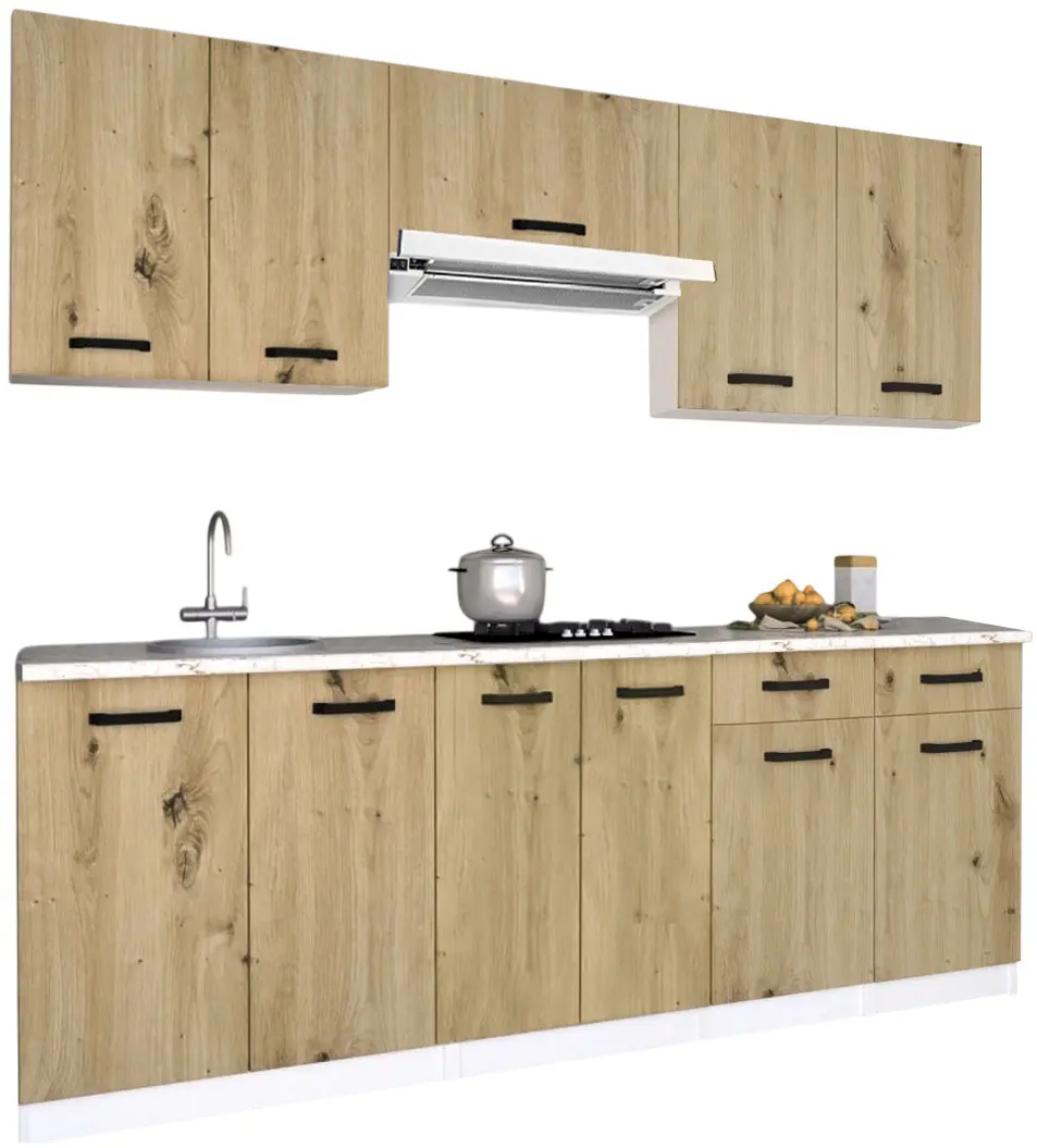 Bucatarie Samanta Exclusive 4 2.2m (White/Artisan Oak)