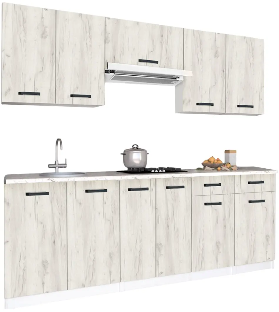 Кухня Samanta Exclusive 4 2.2m (White/White Craft Oak)