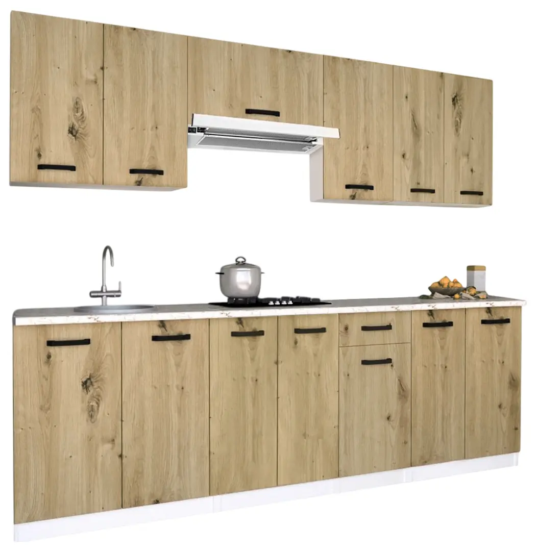 Кухня Samanta Exclusive 4 2.4m (White/Artisan Oak)