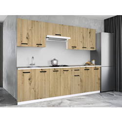 Bucatarie Samanta Exclusive 4 2.4m (White/Artisan Oak)