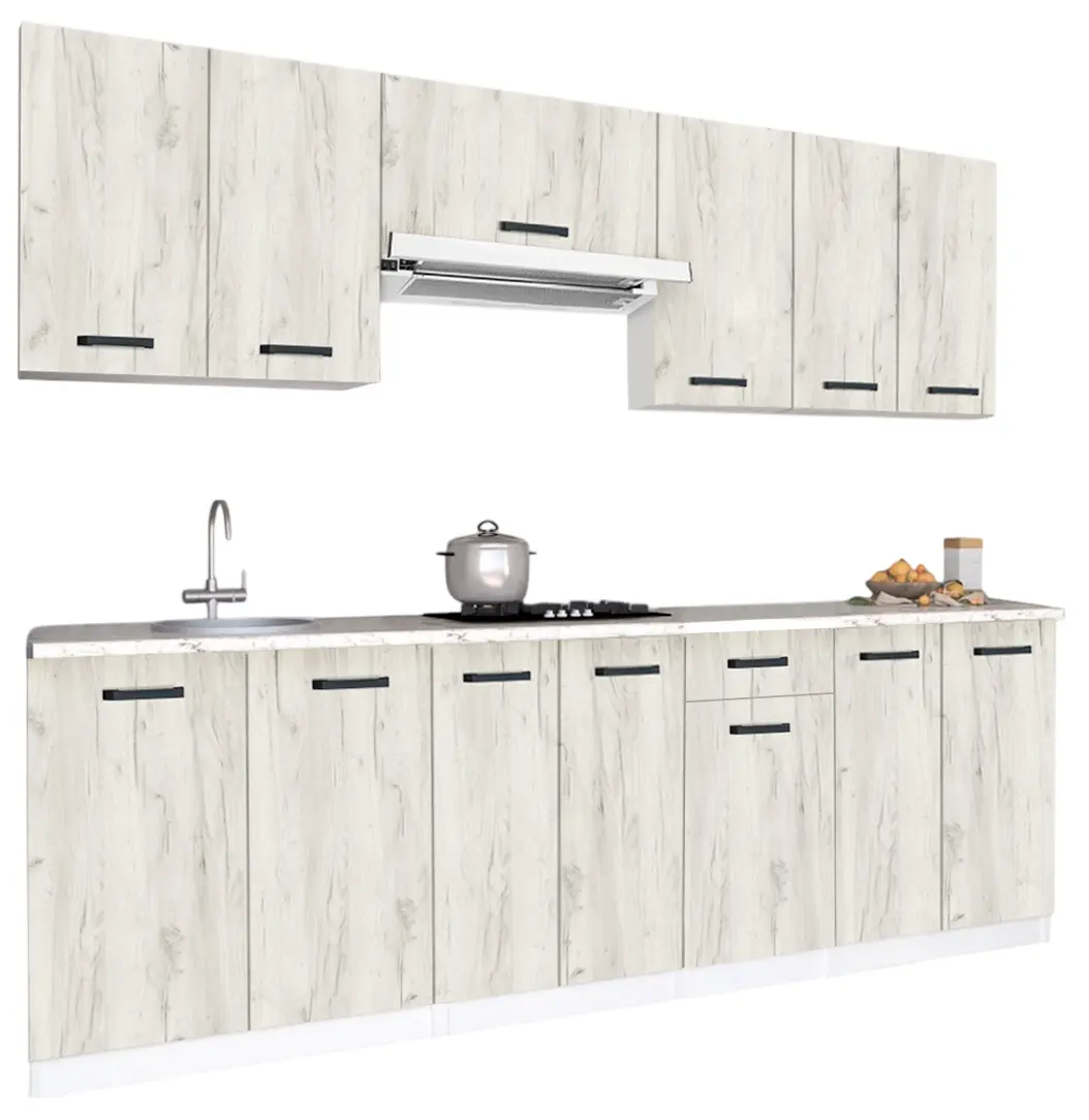 Кухня Samanta Exclusive 4 2.4m (White/White Craft Oak)