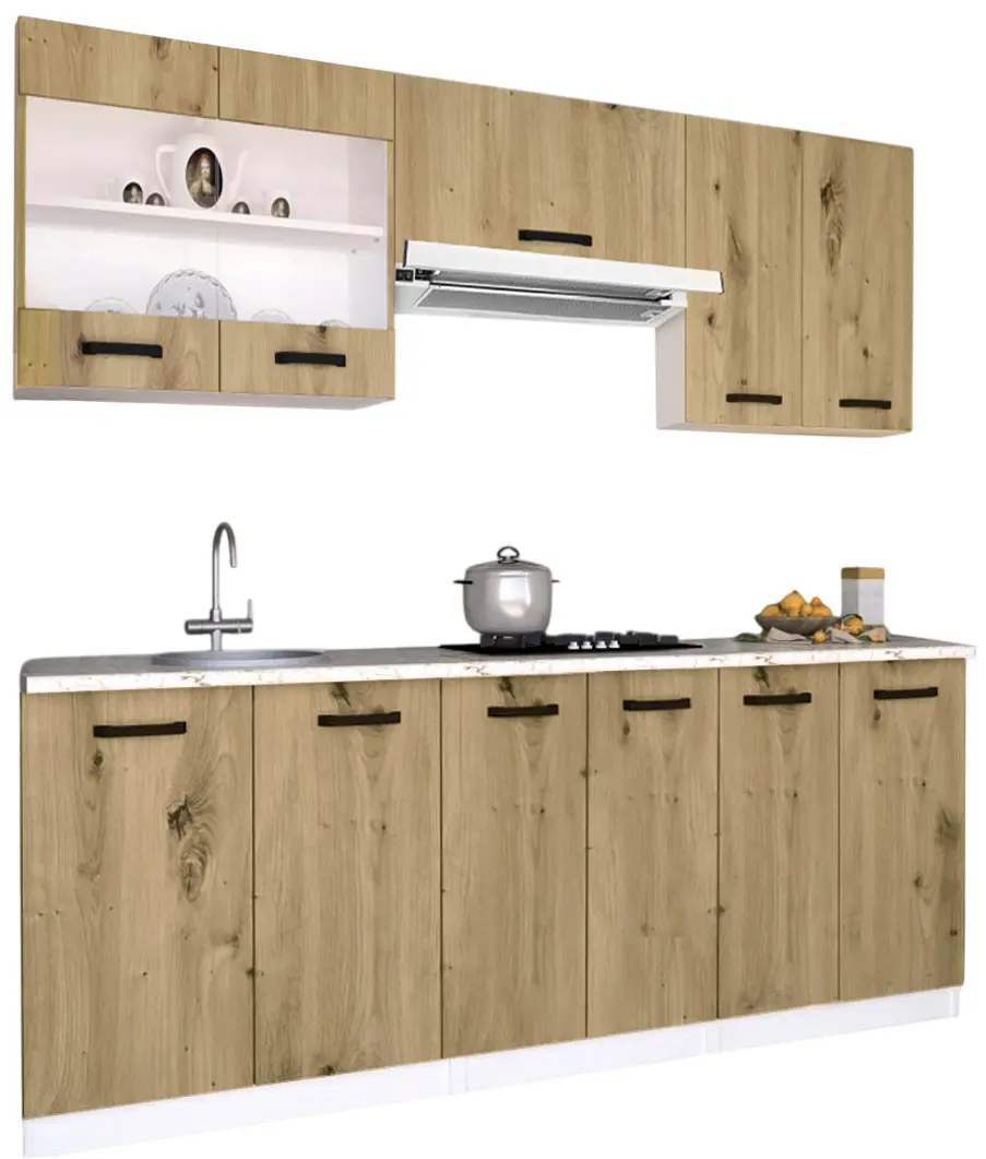 Bucatarie Samanta Exclusive 4 2m (White/Artisan Oak)