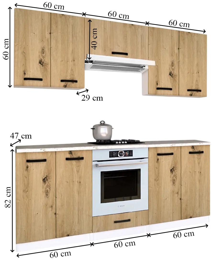 Кухня Samanta Exclusive 5 1.8m (White/Artisan Oak)