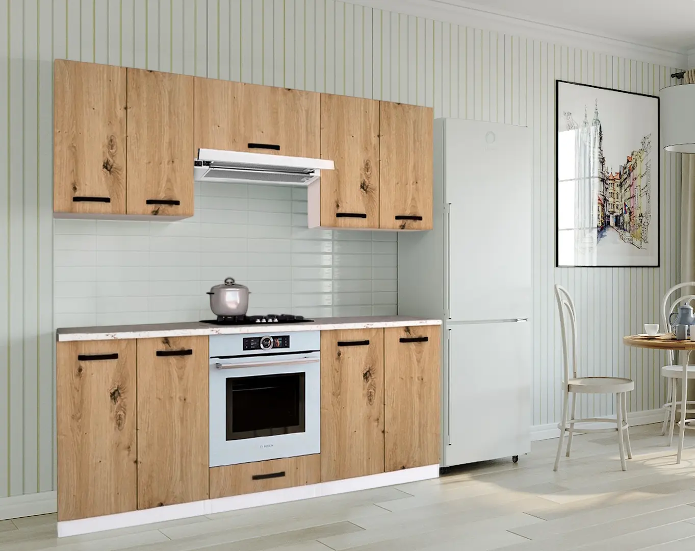 Кухня Samanta Exclusive 5 1.8m (White/Artisan Oak)