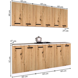 Bucatarie Samanta Exclusive 6 1.8m (White/Artisan Oak) Thumb