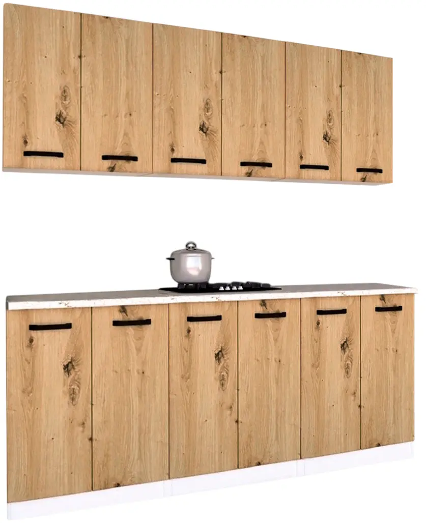 Bucatarie Samanta Exclusive 6 1.8m (White/Artisan Oak)