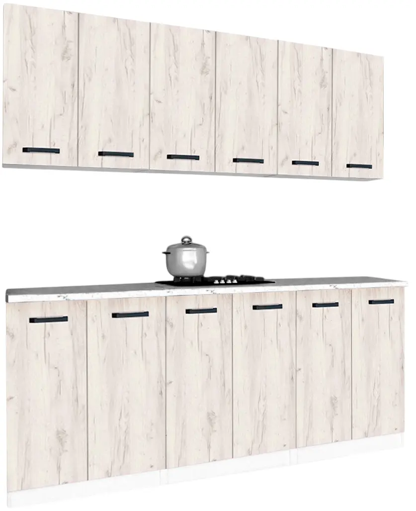 Кухня Samanta Exclusive 6 1.8m (White/White Craft Oak)