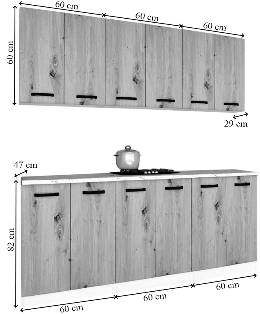 Кухня Samanta Exclusive 6 1.8m (White/White Craft Oak)