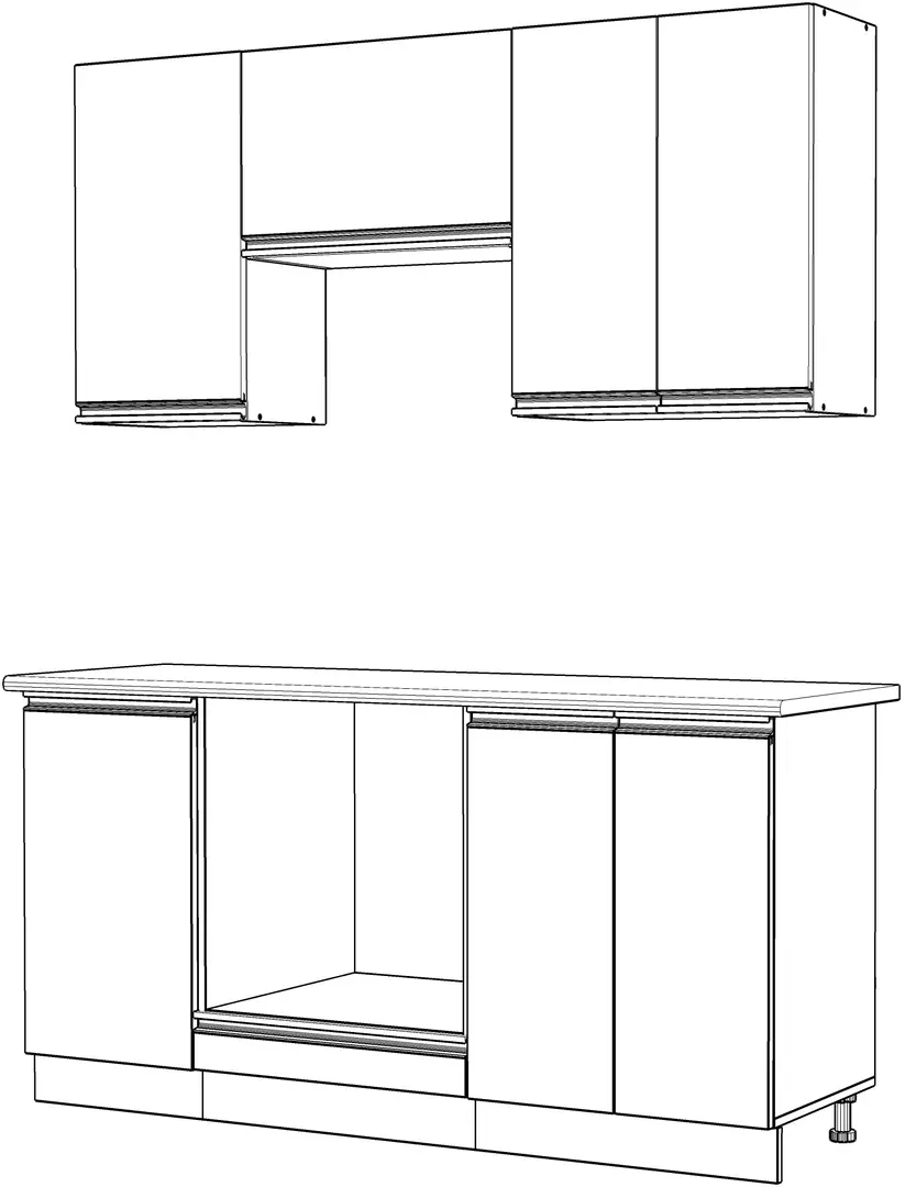 Bucatarie Yasen Madera 1.6m (White Craft Oak/Graphite Grey)