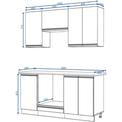 Bucatarie Yasen Madera 1.6m (Gold Craft Oak) Thumb