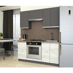 Bucatarie Yasen Madera 1.6m (Graphite Grey/White Craft Oak)