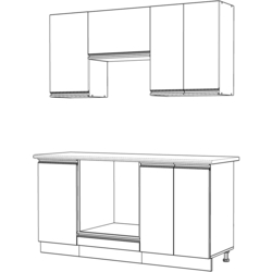 Bucatarie Yasen Madera 1.6m (Graphite Grey/White Craft Oak) Thumb