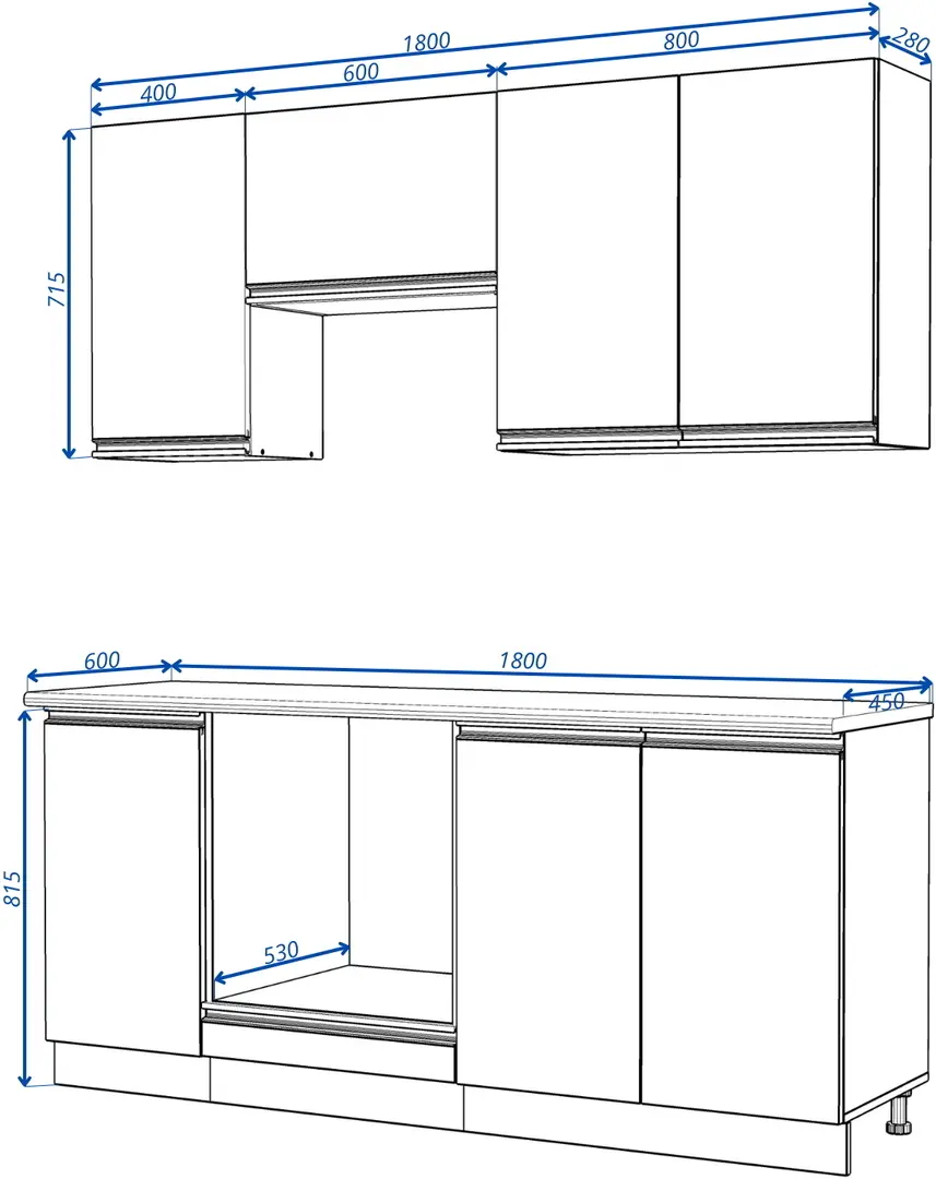 Bucatarie Yasen Madera 1.8m (White Craft Oak)