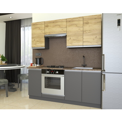 Кухня Yasen Мадера 1.8м (Дуб Крафт Золотой/Графит Серый) Thumb