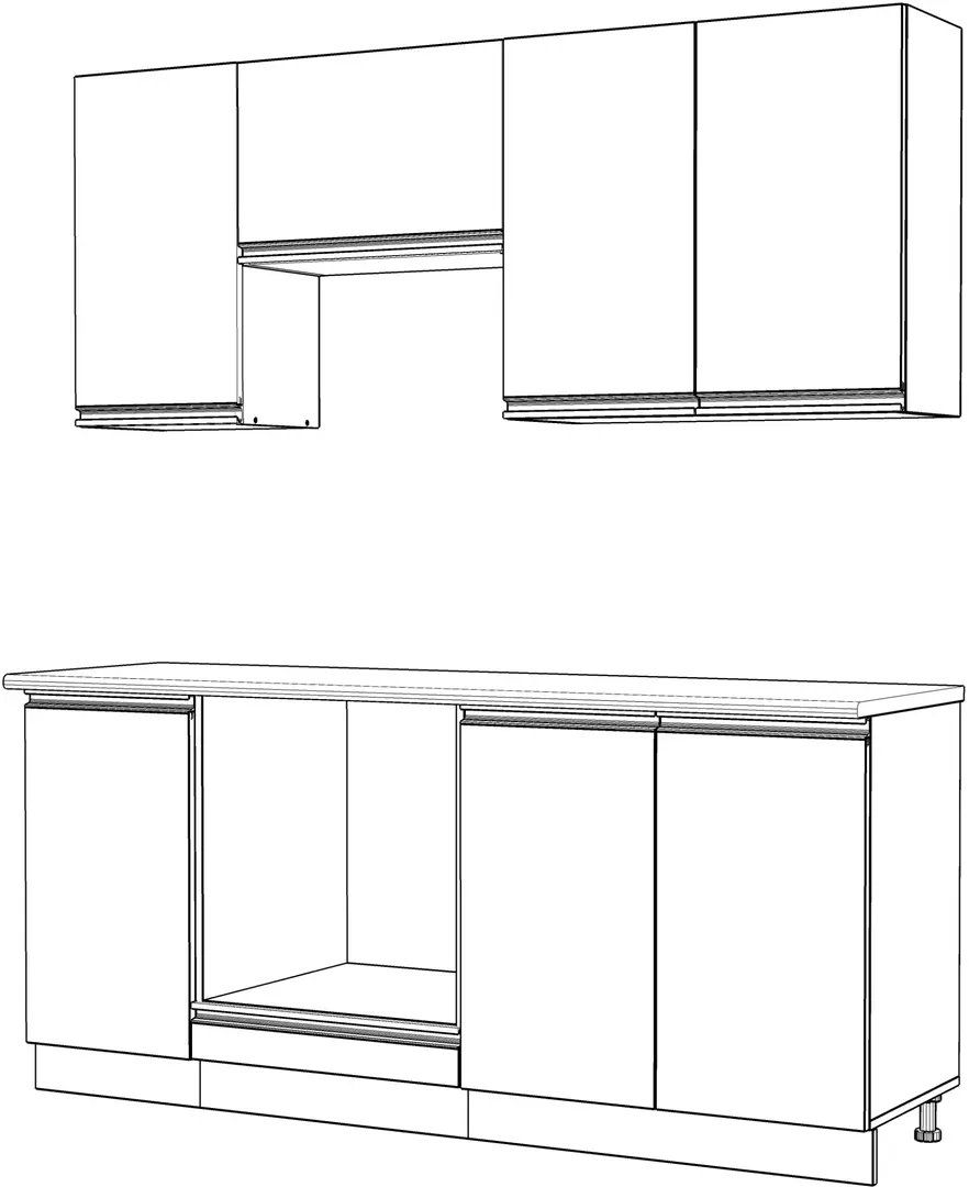 Bucatarie Yasen Madera 1.8m (Graphite Grey/White Craft Oak)