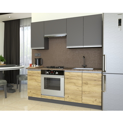 Кухня Yasen Мадера 1.8м (Графит Серый/Дуб Крафт Золотой) Thumb