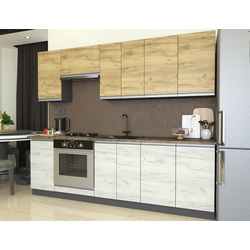 Кухня Yasen Мадера 2.4м (Дуб Крафт Золотой/Дуб Крафт Белый) Thumb