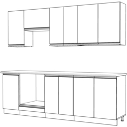 Кухня Yasen Мадера 2.4м (Дуб Крафт Золотой/Дуб Крафт Белый) Thumb