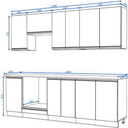 Bucatarie Yasen Madera 2.4m (Graphite Grey) Thumb