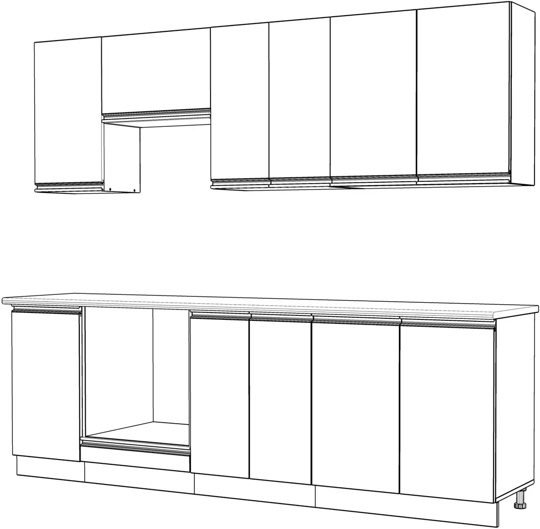Bucatarie Yasen Madera 2.4m (Graphite Grey/White Craft Oak)